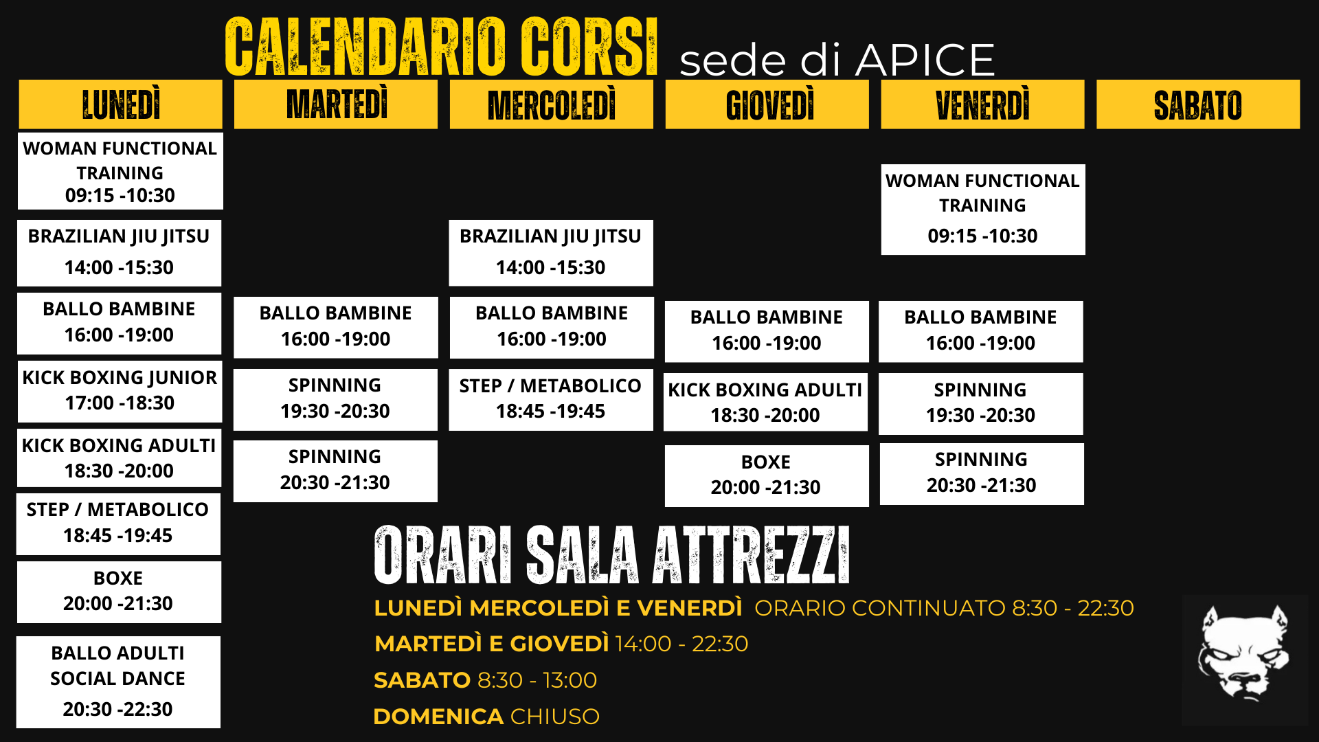 Calendario Corsi Apice